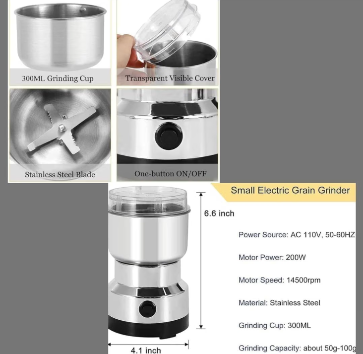 7Creation Nima Mini Electric Grinder for Coffee & Spices