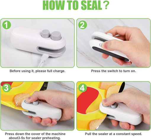 Portable Mini Sealing Machine, Handheld Packet Sealer, portable sealing machine, packet sealer for Food, Snacks, Chips, Fresh Storage, Plastic Bags Sealing Machine