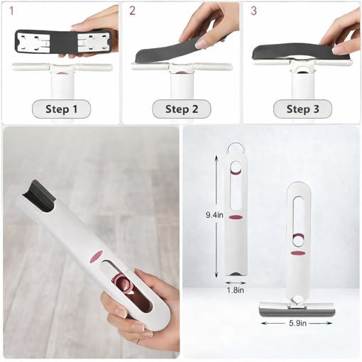 Mini Sponge Mop | Portable Self-Squeeze Handheld Cleaning Mop | Foldable Wet & Dry Cleaning Brush for Kitchen, Bathroom, Glass, Windows, Sink & Table